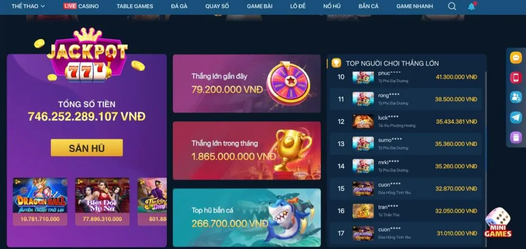 Giao diện trang chủ vj999 win với nút đăng ký nổi bật