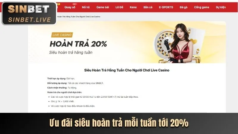 Thưởng nạp lại hàng tuần 50% tại vj999 win